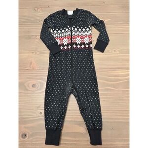 Kk28 Hanna Andersson Baby Holiday Fair Isle Print Zip Up Sleeper Pajamas 12-18 m